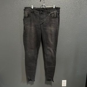 Maurice’s high rise dark gray jeans.